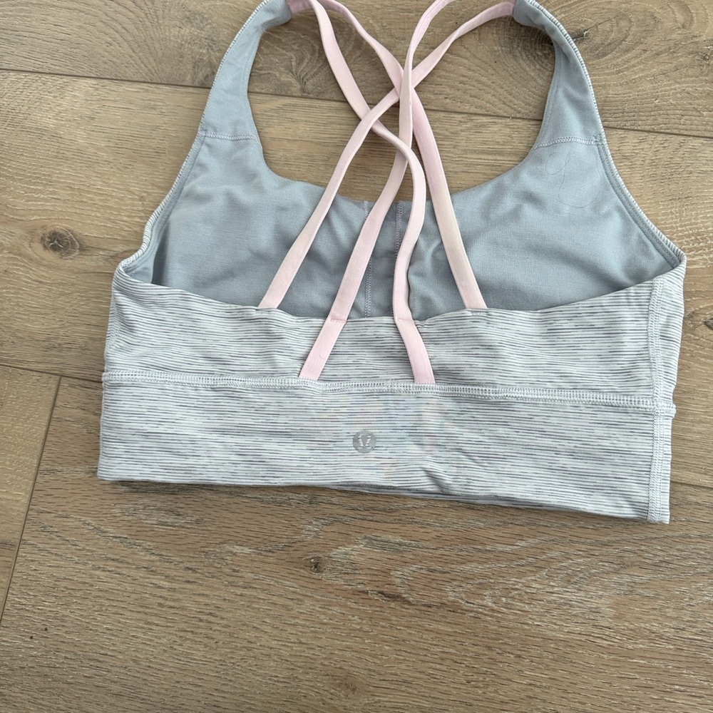 Lululemon Athletica Heather Gray and Pink Cross-Back Bra - Picture 3 of 6